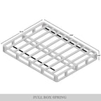 CraftPorch Solid Wood 5-Inch Box Spring Foundation with Wood Slats with Warm Grey Linen Cover