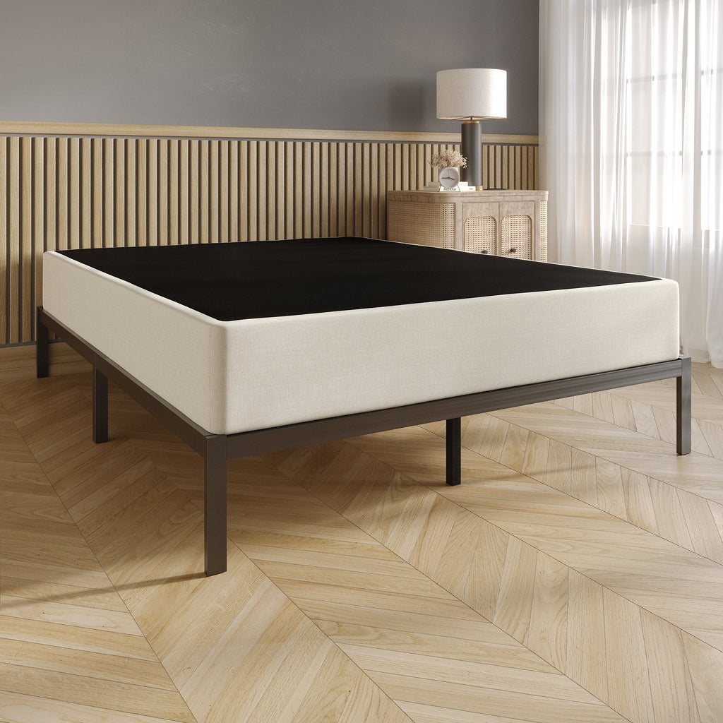 CraftPorch Upholstered Linen Metal Box Spring