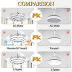 Cusp Barn 42 Retractable Ceiling Fan with Lights and Remote DIY Shape Fandelier Modern Silent DC Motor LED Ceiling Light