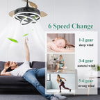 Cusp Barn 42 Retractable Ceiling Fan with Lights and Remote DIY Shape Fandelier Modern Silent DC Motor LED Ceiling Light
