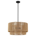 Cynthia 4-Light Natural Rattan Drum Chandelier Light - 22''W