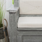 Dahlia Wood Flip Top Storage Entryway Bench