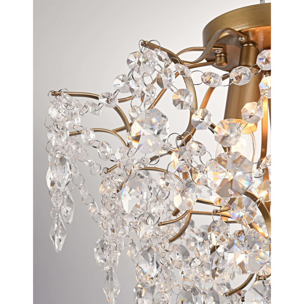 Dalia Elegant Indoor 3-light Crystal Flush Mount