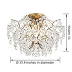 Dalia Elegant Indoor 3-light Crystal Flush Mount