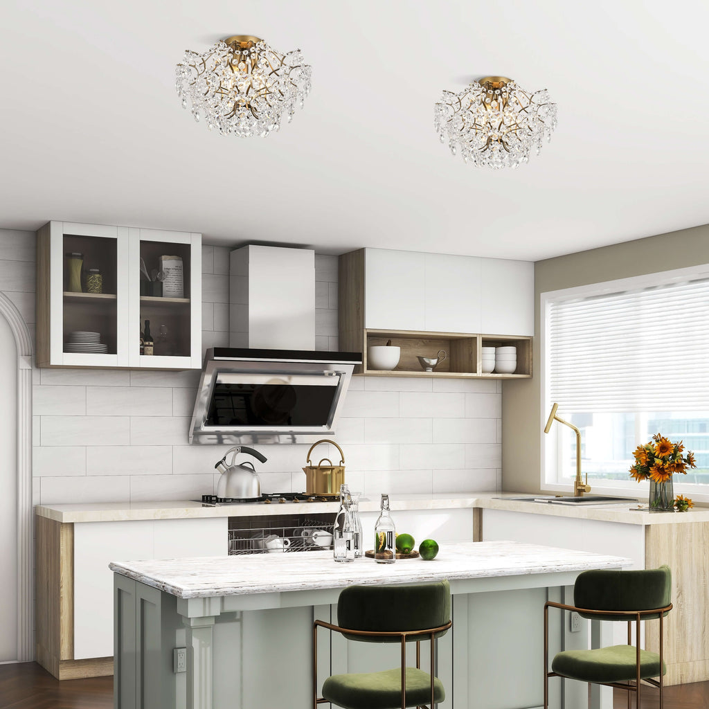 Dalia Elegant Indoor 3-light Crystal Flush Mount