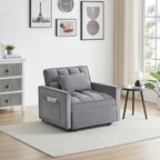 Dark Grey Modern 70.86 3 in 1 Single Convertible Sofa Bed with Adjustable Back and Moving Wheel for Living Room