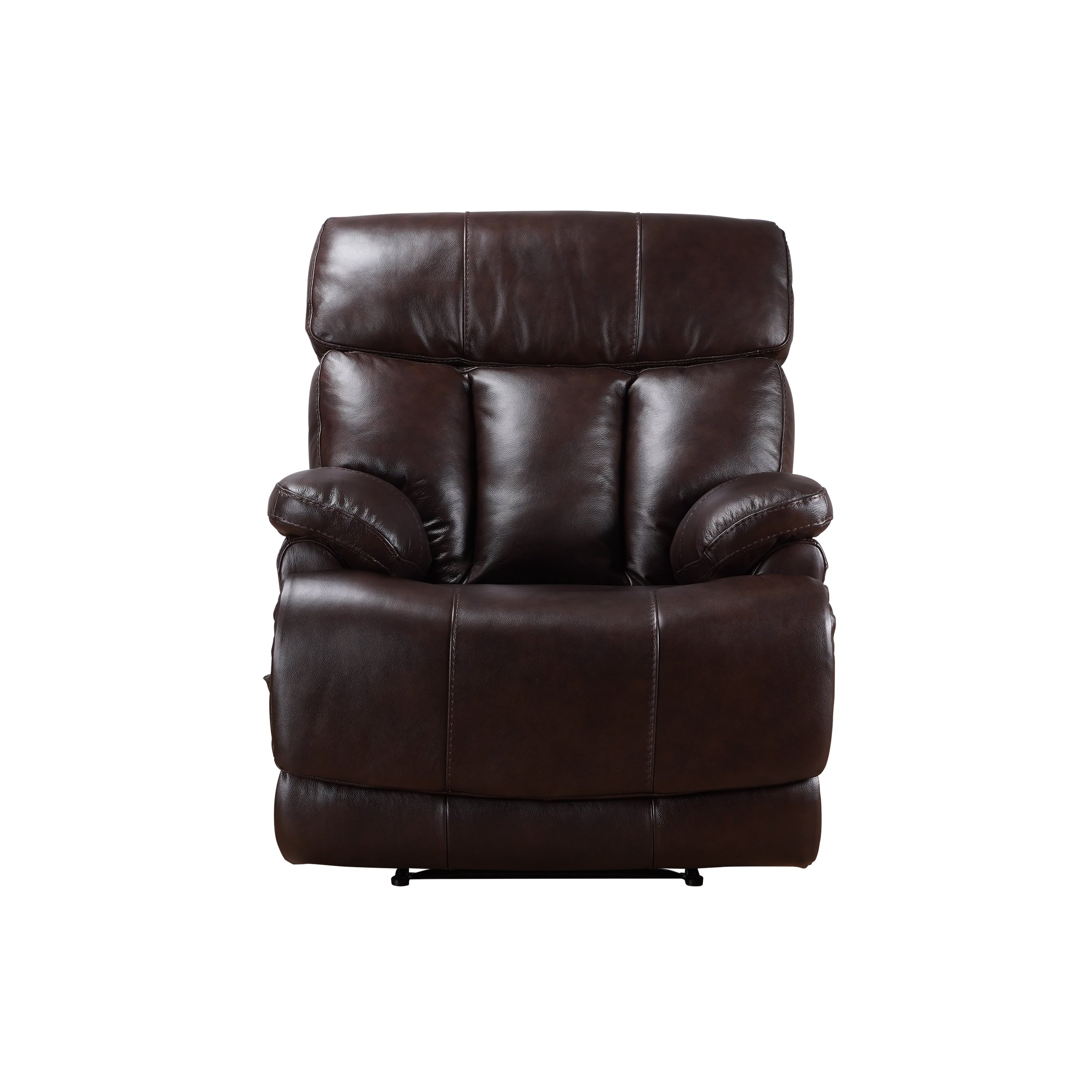Davin Top Grain Leather Genuine leather Brown Extendable Footrest Manual Recliner