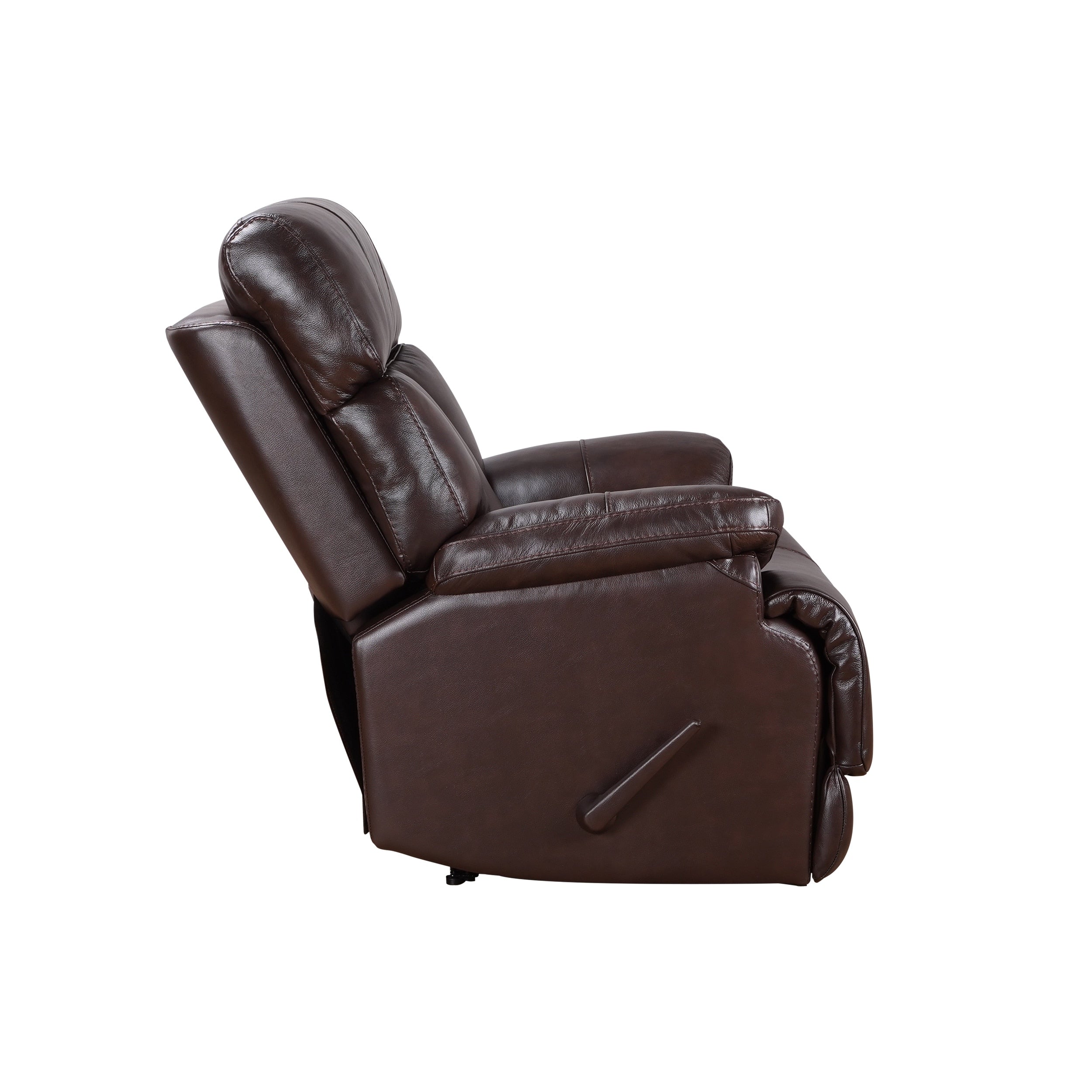 Davin Top Grain Leather Genuine leather Brown Extendable Footrest Manual Recliner