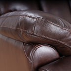 Davin Top Grain Leather Genuine leather Brown Extendable Footrest Manual Recliner