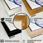 Designart Abstract Geode Gold And Blue Marble Shape III Modern Geometric Framed Canvas Art Print - 3 Panels