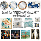 Designart Abstract Geode Gold And Blue Marble Shape III Modern Geometric Framed Canvas Art Print - 3 Panels