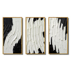 Designart Momentary Spirit Black And White Abstract II Abstract Painting Frame Gallery Wall Set Of 3 For Home Decor