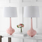 Diamante 28.5 Glass Teardrop LED Table Lamp, Pink (Set of 2) by JONATHAN Y