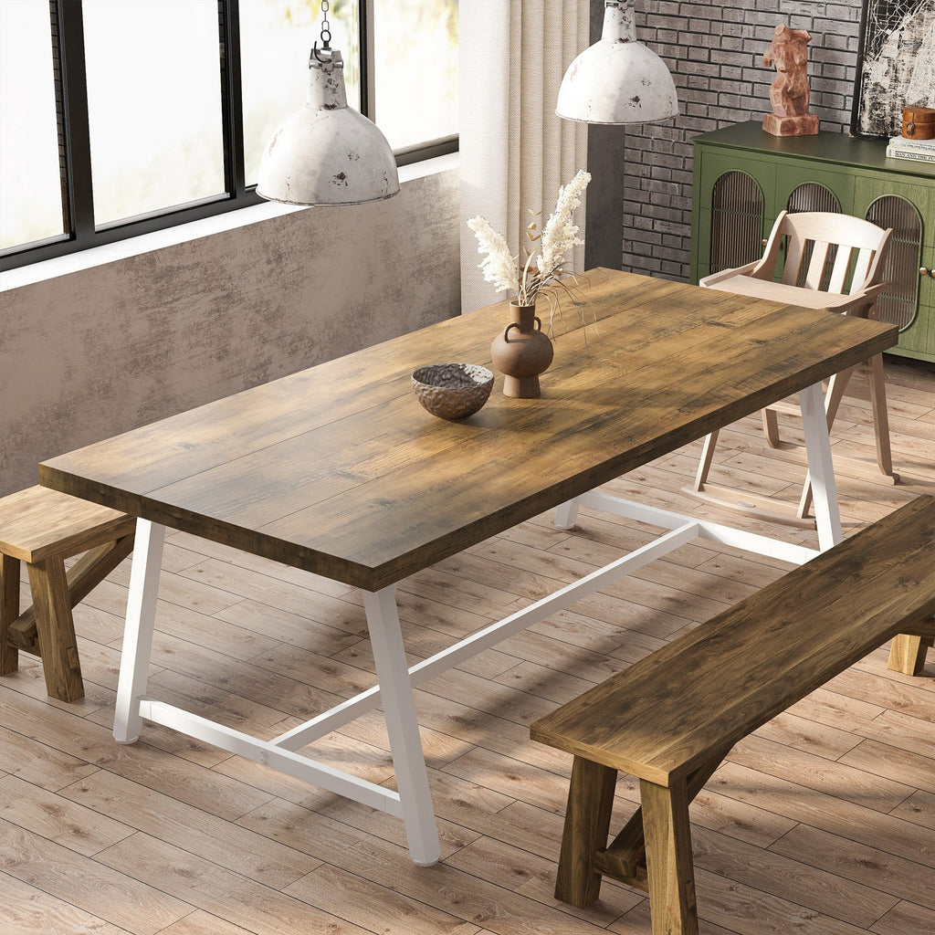 Dining Table for 8 People, 70.87-inch Rectangular Wood Kitchen Table