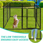 Dog Playpen Pet Dog Fence, 32 Height 8 Panels Metal Dog Pen