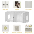 Double Pet Privacy Washroom Cat Litter Box Concealment Furniture