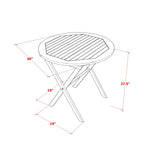 East West Furniture Outdoor Conversation Bistro Set Contains a Round Wood Coffee Table and 2 Folding Side Chairs, Natural Oil