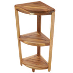 EcoDecors 3-Tier, Shower Table, Standing Shower-Caddy, Teak Shower Caddy, Shower Organizer Stand, Teak Shelf, Teak Shower Shelf