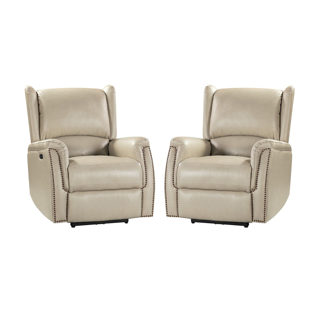 Eduardo Genuine Leather Power Recliner with USB Port Set of 2
