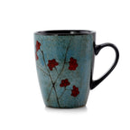 Elama Floral Accents 16 Piece Stoneware Dinnerware Set in Blue