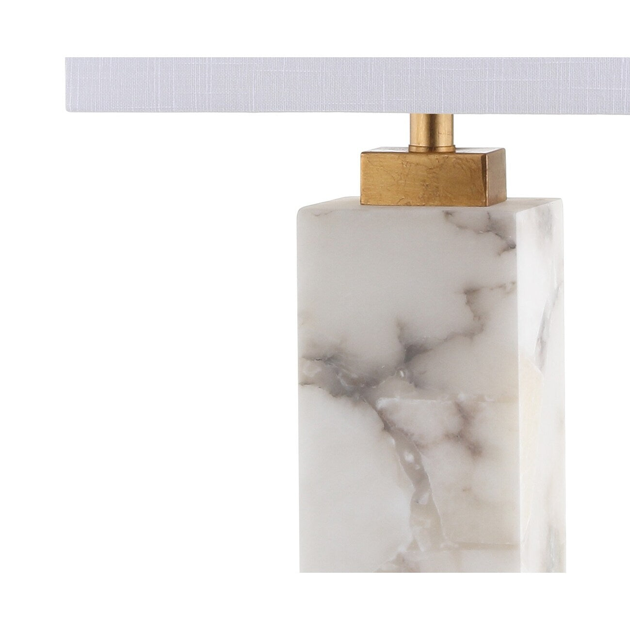 Eloise 27.5 Alabaster LED Table Lamp, White/Gold Leaf by JONATHAN Y