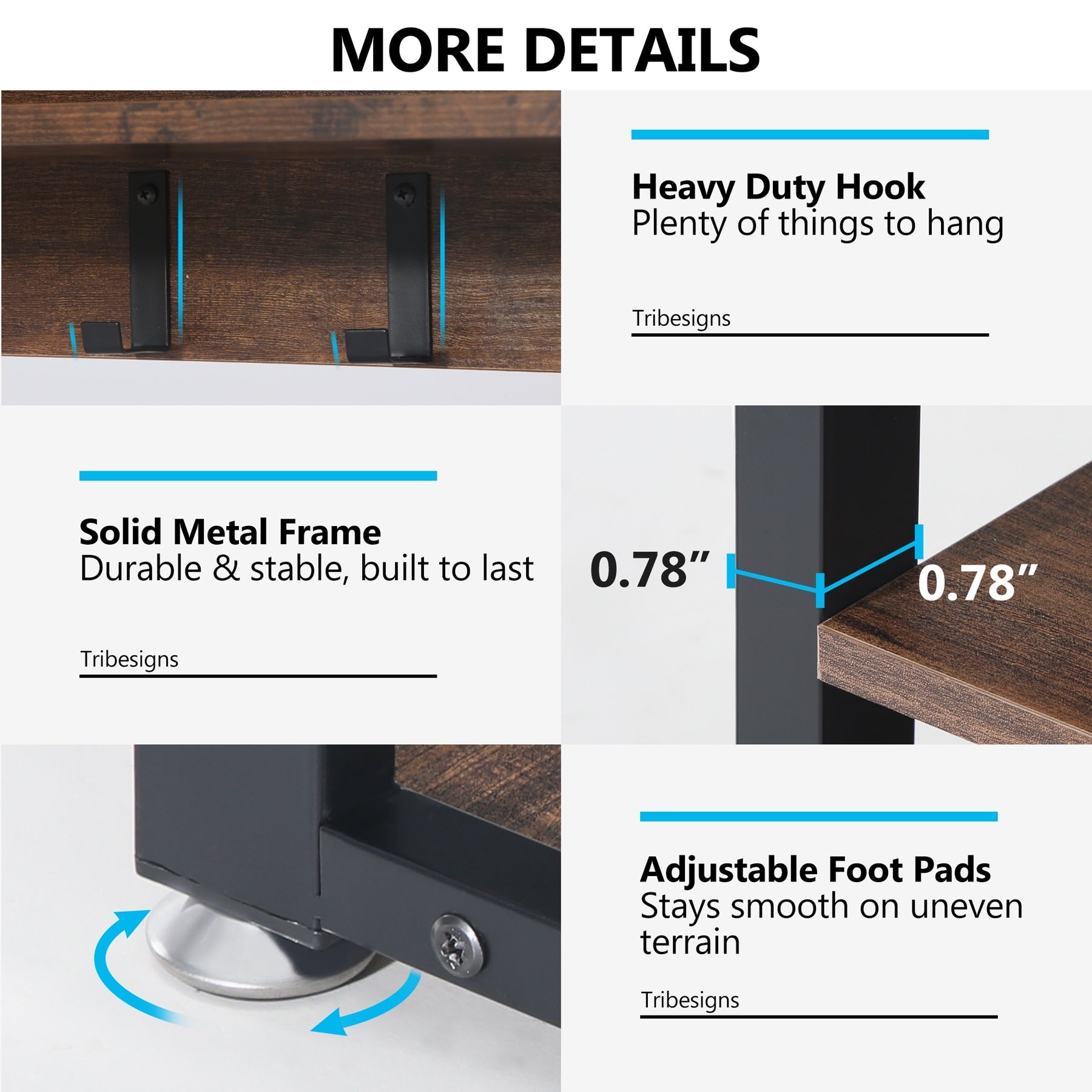 Entryway Coat Rack Shoe Bench Set, Industrial Hall Tree Coat Shoe Rack