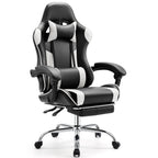 Ergonomic PU Leather 360° Swivel Gaming Recliner with Footrest, Headrest, Lumbar Support, Adjustable Height