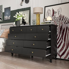 10 Drawer Double Dresser for Bedroom White Dresser Wide Storage