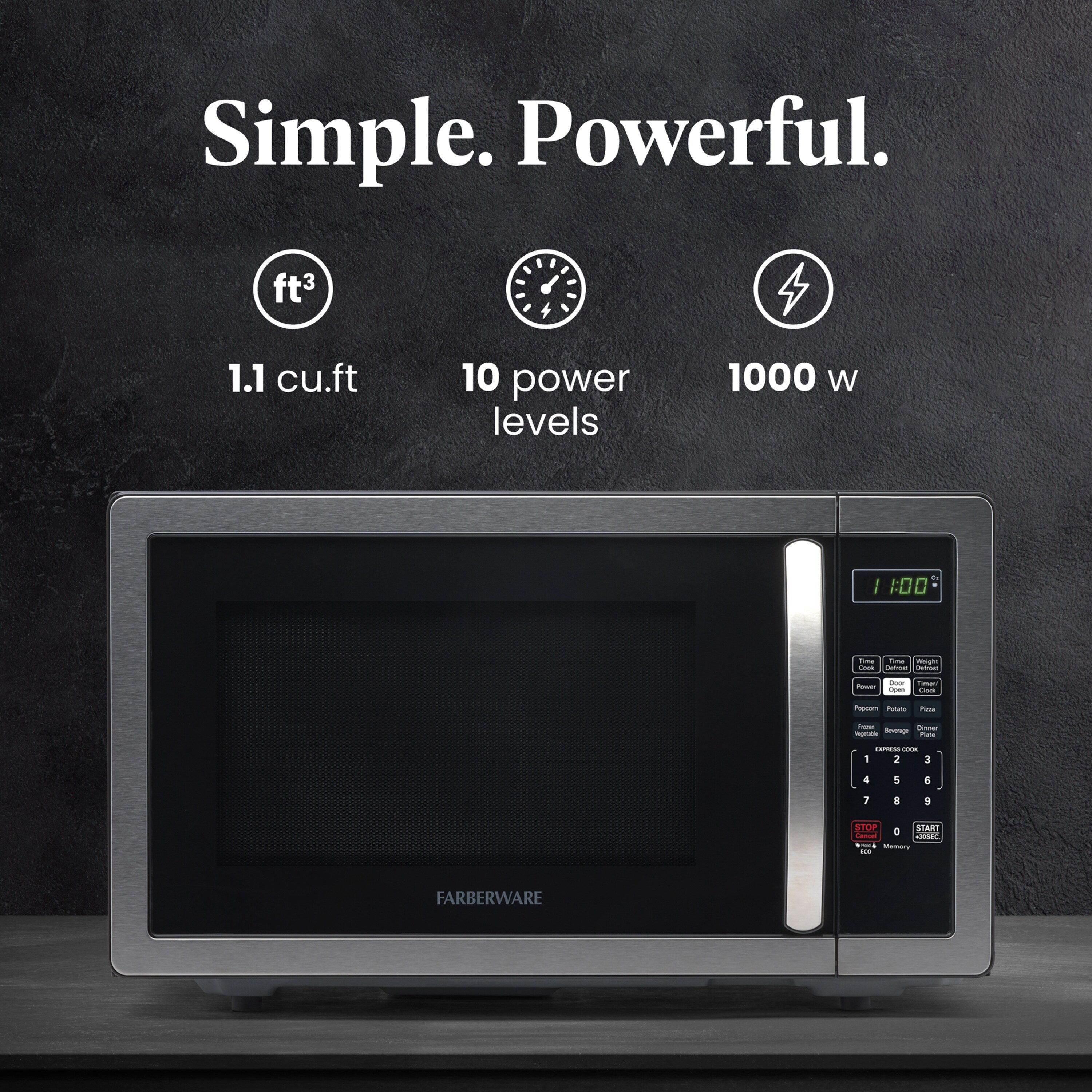 Farberware Classic 1.1 Cu. Ft. 1000-Watt Microwave Oven