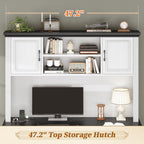 Farmhouse Executive Desk Home Office Desk File Drawer Monitor Stand Power Outlet