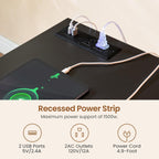 Farmhouse Executive Desk Home Office Desk File Drawer Monitor Stand Power Outlet