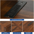 Farmhouse TV Stand for up to 65 TV with Doors and Open Shelves Media Console Power Outlet