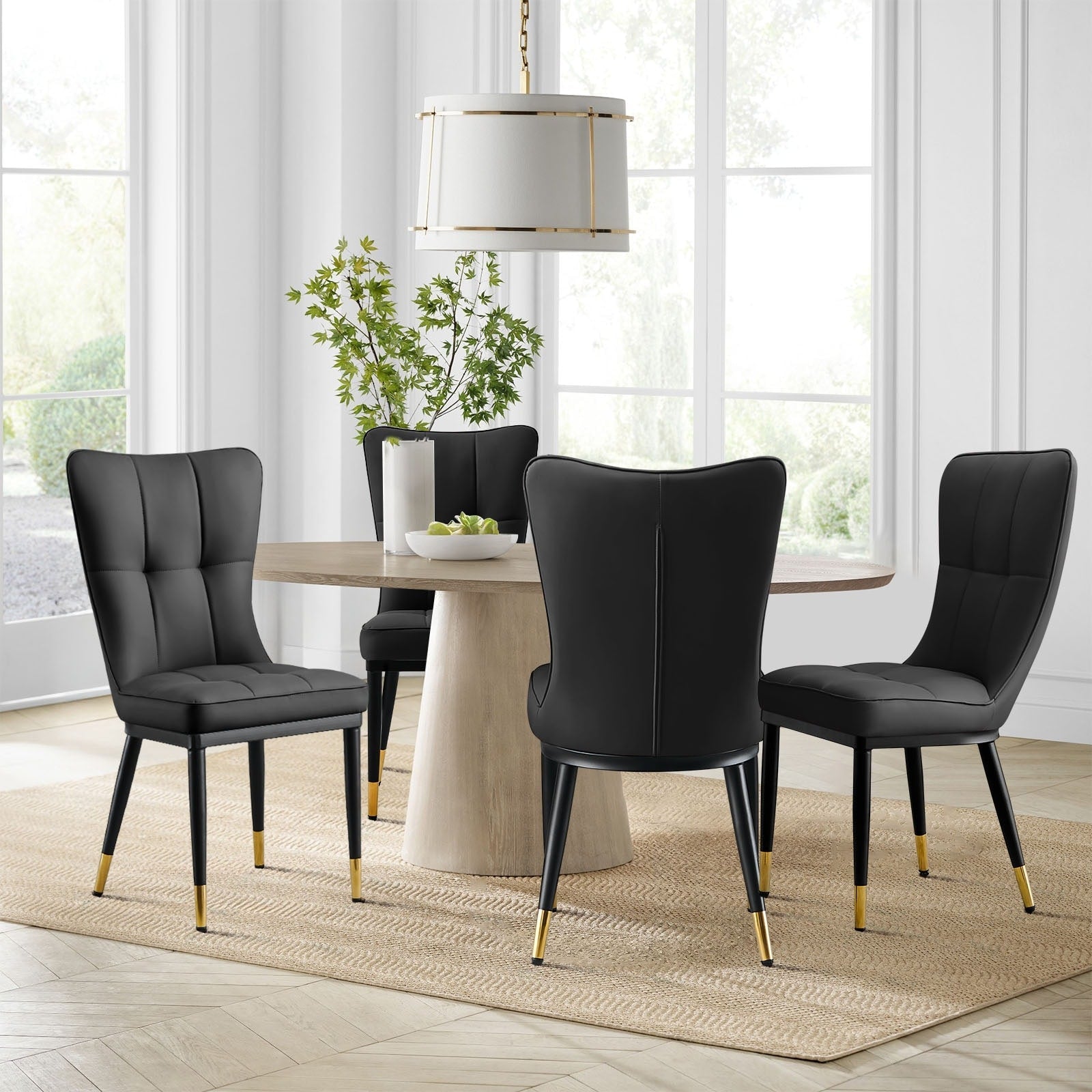 Faux Leather Upholstered Dining Chairs Set of 2/4