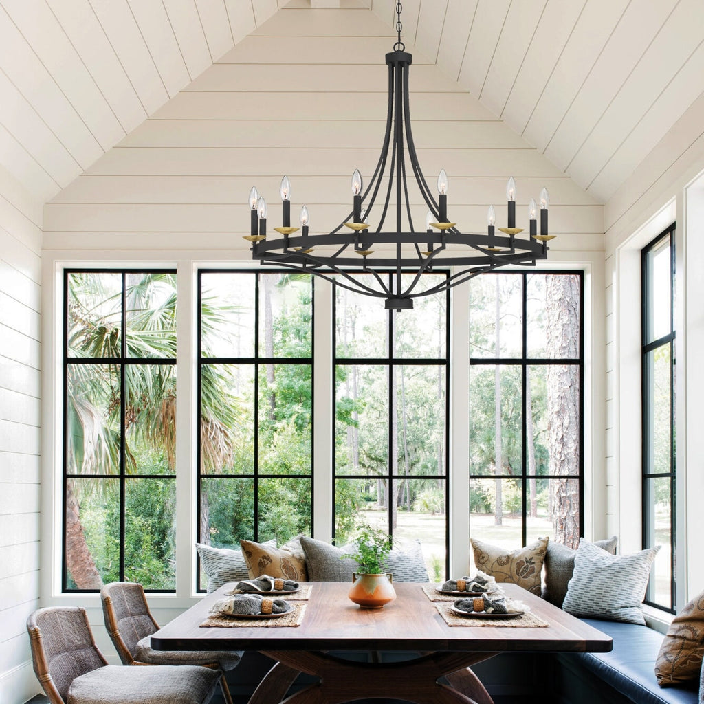 Fidenza 12-light Modern Farmhouse Empire Wagon Wheel Chandelier with UL - D40'' * H135''