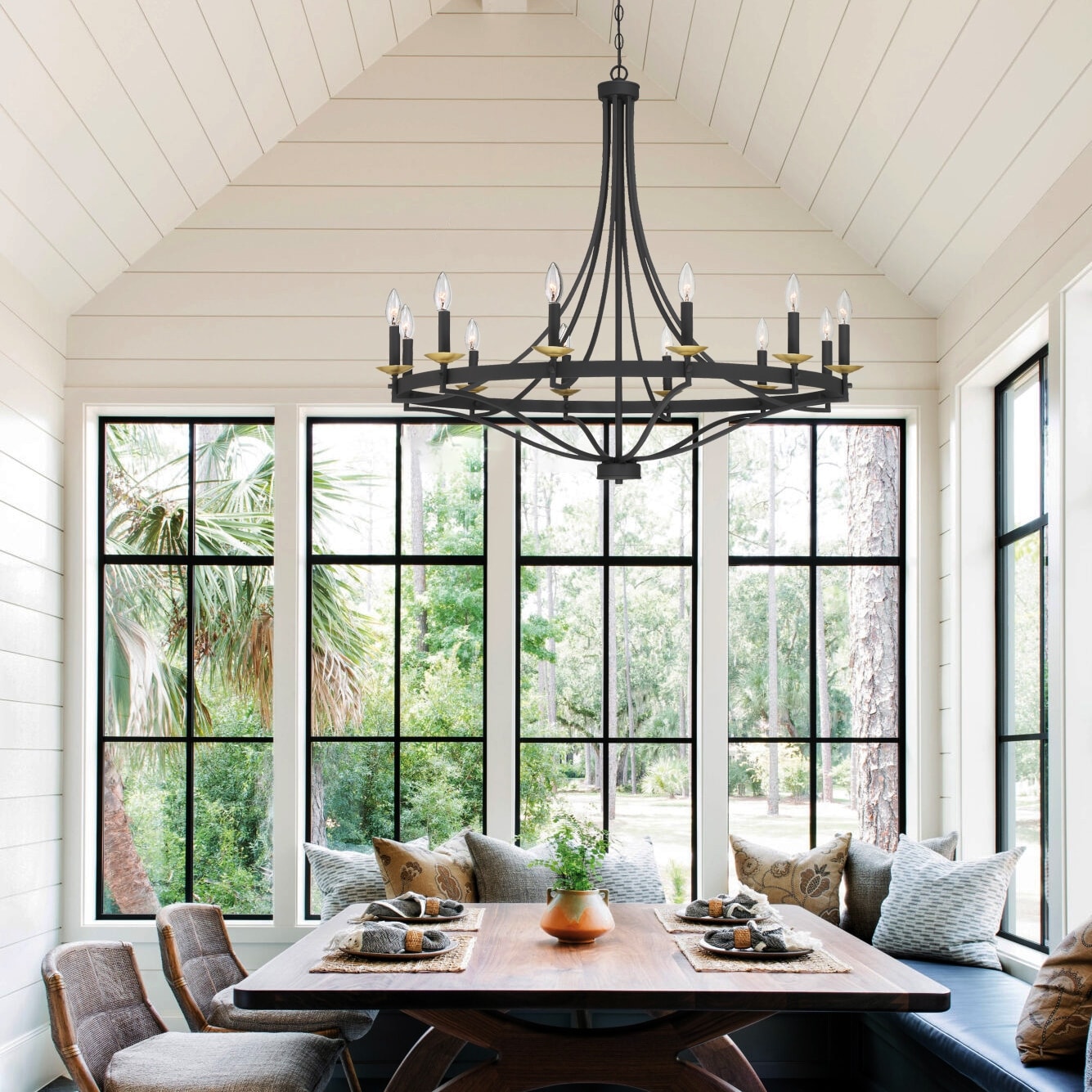 Fidenza 12-light Modern Farmhouse Empire Wagon Wheel Chandelier with UL - D40'' * H135''