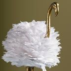 Flamingo Table Lamp - White and Gold - 30.5 H - 30H x 19W x 14D