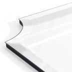 Frameless Rectangle Scalloped Beveled Wall Mirror, Bathroom, Vanity, Bedroom Mirror,1-beveled Edge - Clear