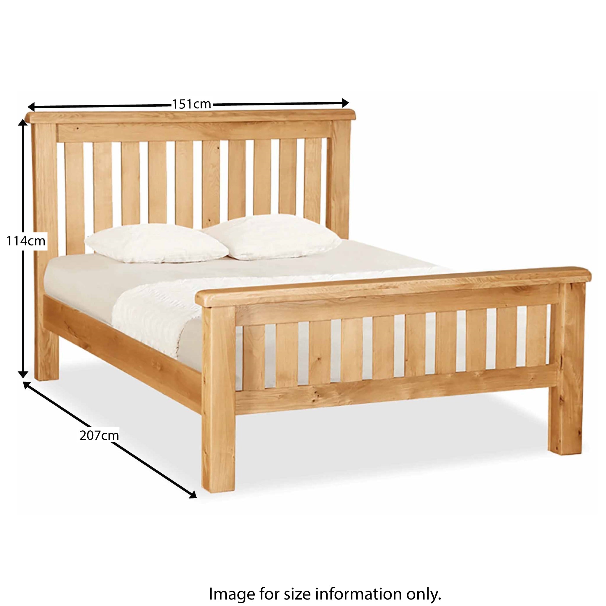 Cadre de lit à lattes en chêne Zelah