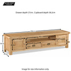 Meuble TV extra large Zelah Oak 200 cm