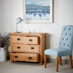 Commode Zelah en chêne, 2 tiroirs superposés.