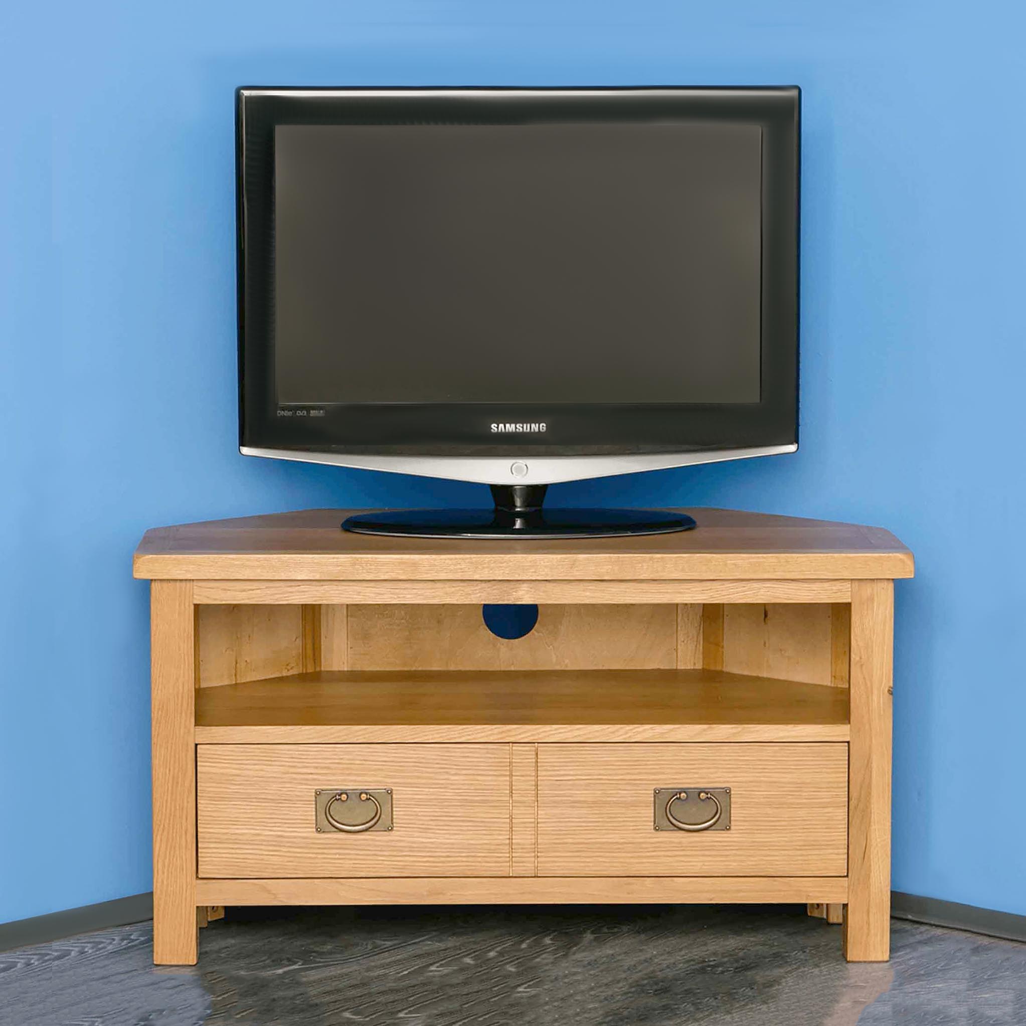 Meuble TV d'angle en chêne Surrey