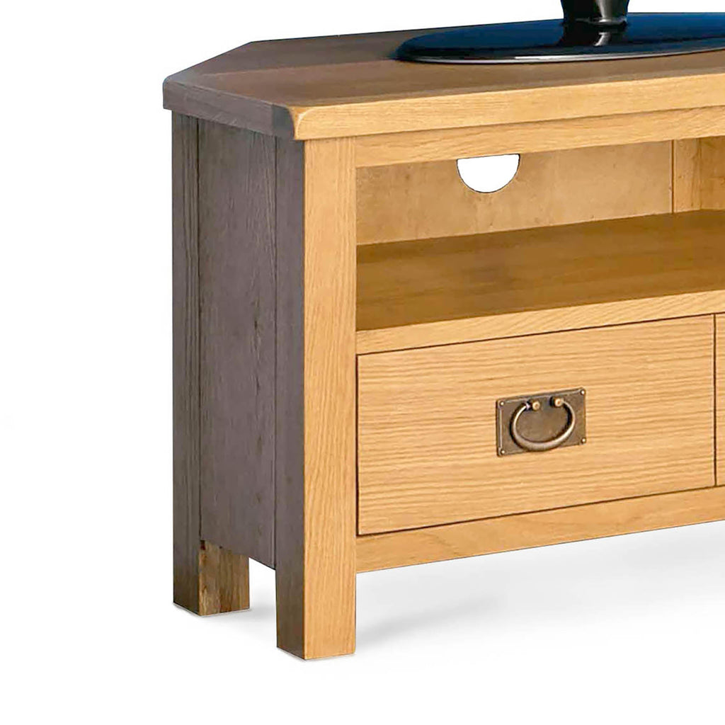 Meuble TV d'angle en chêne Surrey