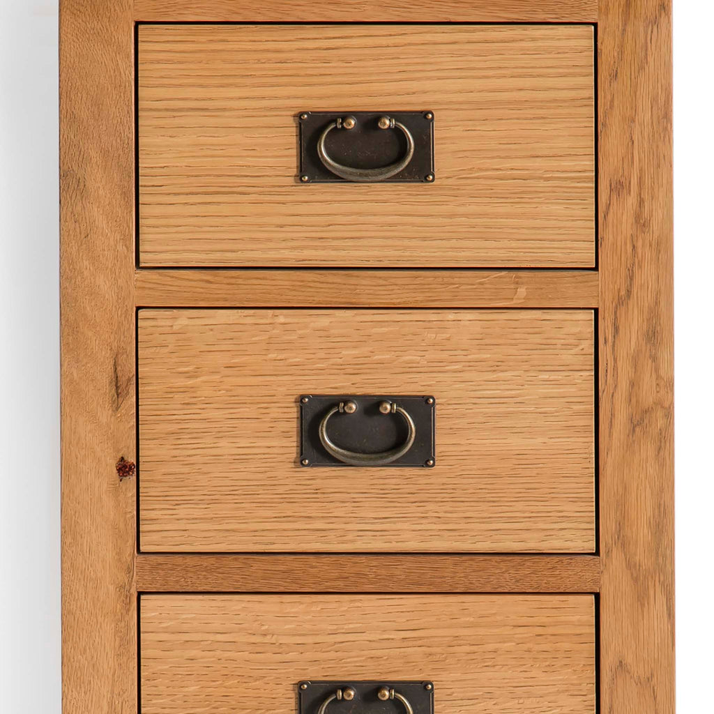 Commode haute à 5 tiroirs en chêne Surrey