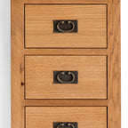 Commode haute à 5 tiroirs en chêne Surrey