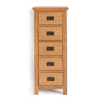 Commode haute à 5 tiroirs en chêne Surrey