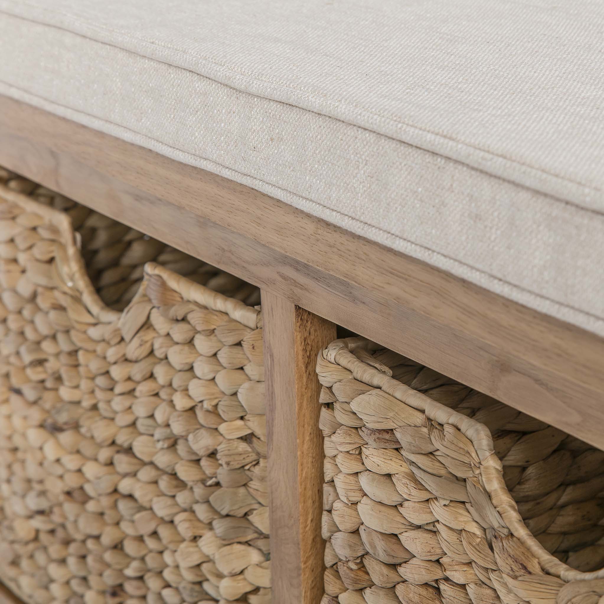 Banc d'entrée en chêne de Surrey avec paniers