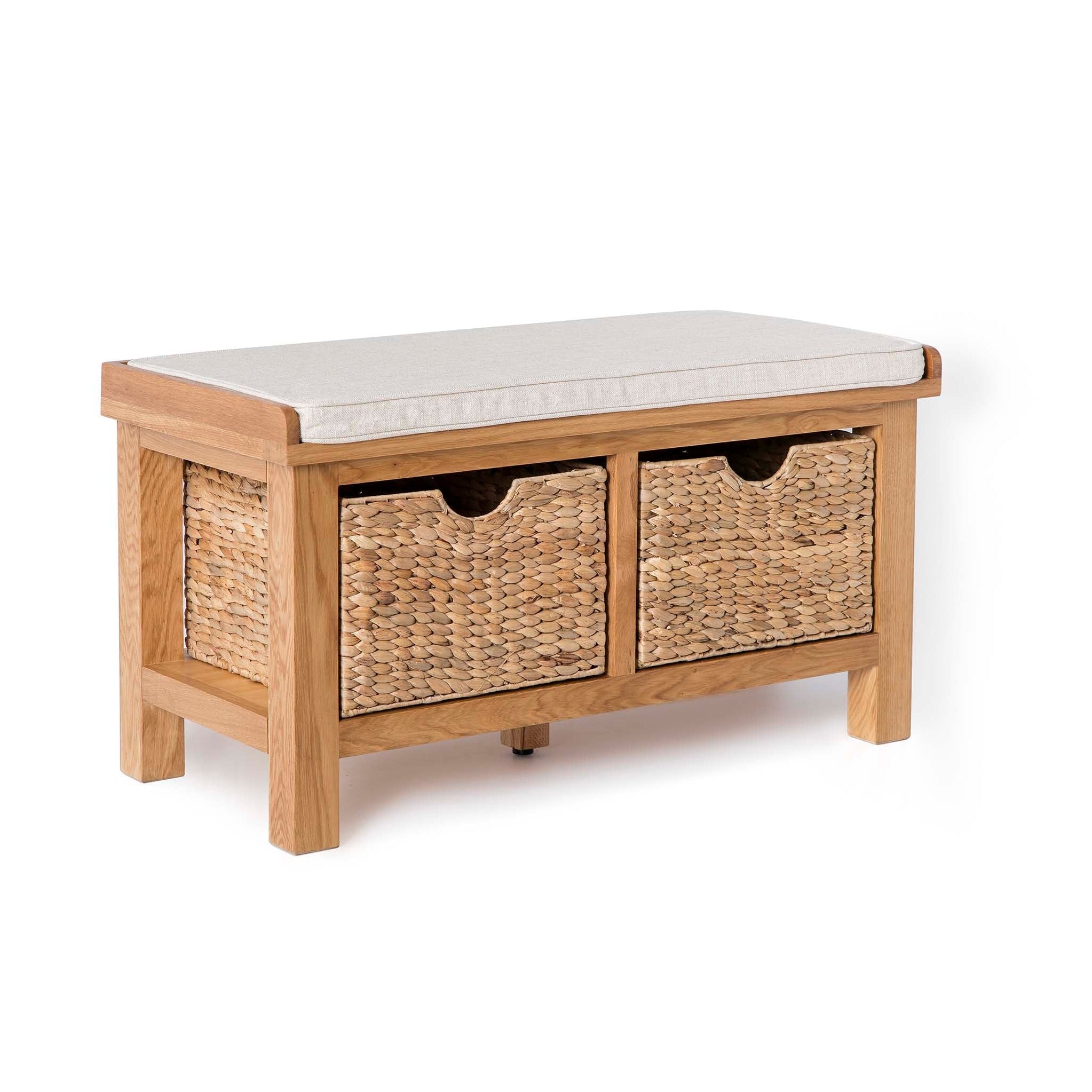 Banc d'entrée en chêne de Surrey avec paniers