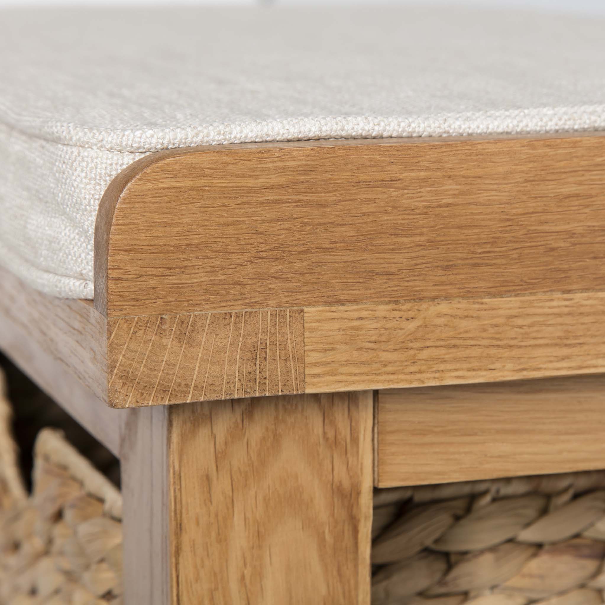 Banc d'entrée en chêne de Surrey avec paniers