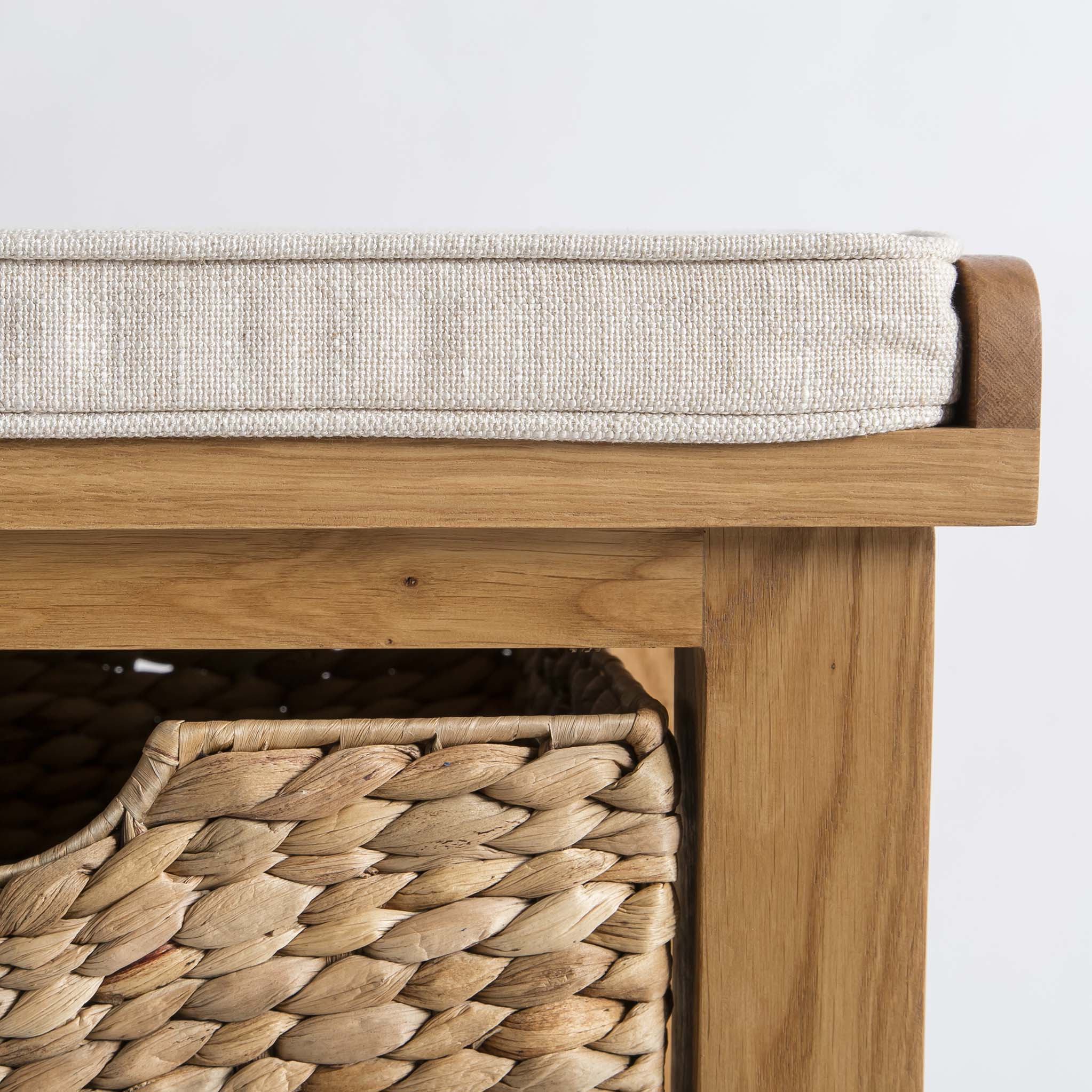 Banc d'entrée en chêne de Surrey avec paniers