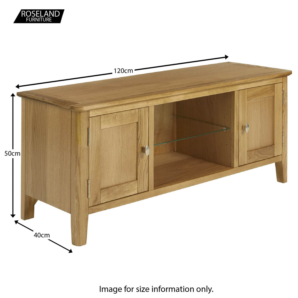 Meuble TV Alba Oak grand format 120 cm